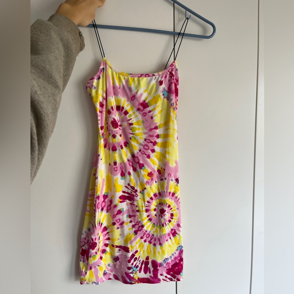 Cami dress spaghetti straps tie dye